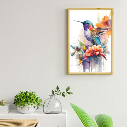 Ginkko Paint by Numbers Kit for Adults Beginner & Kids Ages 8-12 with Wooden Frame Easy Acrylic on Canvas 8x12 inch with Paints and Brushes, Bird(Include Framed) - color: Bird framed, size: 8x12 Inch
