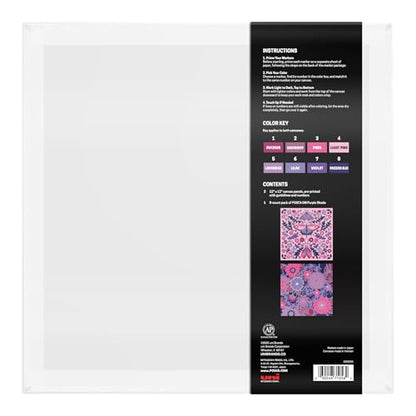 POSCA Canvas Paint by Number Kit, Lilac Dream - 8 Acrylic Markers with 2 Pre-Drawn Canvases - Gift Set for Artists, Adults and Kids - color: Lilac Dream