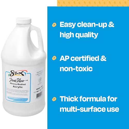 Sax Heavy Body Acrylic Paint for School and Arts and Crafts Use, Blockout White, 1/2 Gallon