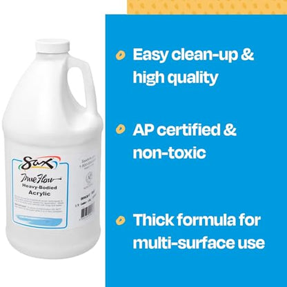 Sax Heavy Body Acrylic Paint for School and Arts and Crafts Use, Blockout White, 1/2 Gallon