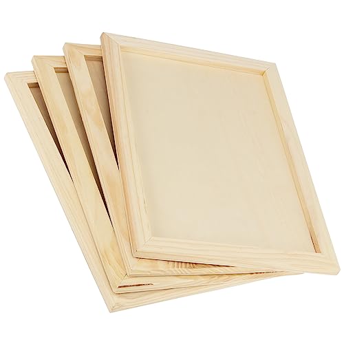 10 Pcs 9 x 12 Inch Wood Panel Canvas Bulk, Unfinished Wood Canvas Panels, Wood Cradle Boards for Painting, Pouring Art, Crafts