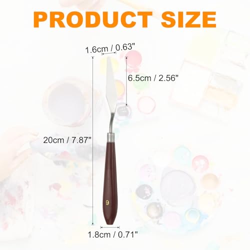 HARFINGTON Palette Knife Painting Tool 2.56" x 0.63" Stainless Steel Art Spatula Pallet Knives Scrapers Tools with Plastic Handle for Acrylic Oil Canvas Mixing Spreading, Red/Silver - size: 2.56" x 0.63"