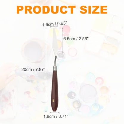HARFINGTON Palette Knife Painting Tool 2.56" x 0.63" Stainless Steel Art Spatula Pallet Knives Scrapers Tools with Plastic Handle for Acrylic Oil Canvas Mixing Spreading, Red/Silver - size: 2.56" x 0.63"