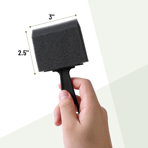 Bates 3-Inch Foam Paint Brushes, 12 Pack - Black Handle Sponge Brushes for Painting, Staining, and Mod Podge - color: Black Handle