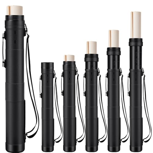 Henoyso 6 Pcs Extendable Poster Tubes Bulk with Strap Blueprint Holder & Carrying Case for Maps, Documents, Artworks, Banners (XL) - size: XL