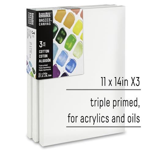 Liquitex BASICS Canvas, 3 Pack, 11" x 14" - style: 11" x 14"