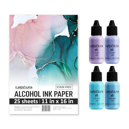Kamenskaya Alcohol Ink Set with Alcohol Ink Paper