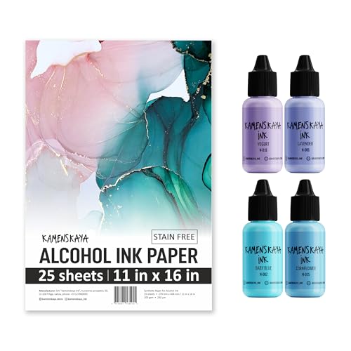 Kamenskaya Alcohol Ink Set with Alcohol Ink Paper
