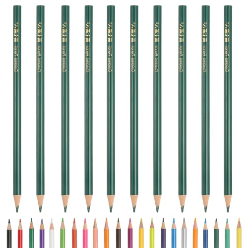 PATIKIL Colored Pencils, Middle Green Color Drawing Pencils with Oil-Based Cores Art Scrapbook Supplies for Adult Coloring Books Artists Beginners Drawing Sketching, 10 Pcs - color: Middle Green
