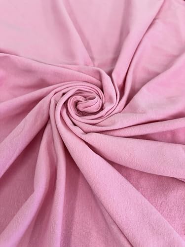 Cotton Jersey Spandex Fabric - Soft - Breathable - All Way Stretch Fabric - Medium Weight - Perfect Choice for Baby Grow, Tshirts, and Cotton Jersey Sheets - 58 Inches Wide - 1 Yard (Baby Pink) - color: Baby Pink
