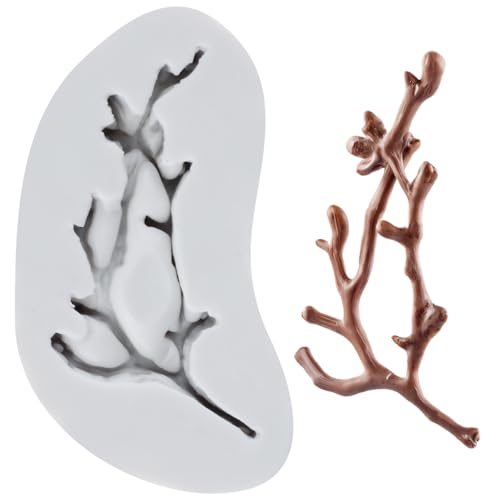 3D Tree Branch Polymer Clay Mold Tree Branch Silicone Molds for DIY Crafts Epoxy Resin Casting Air Dry Polymer Clay Plaster Jewelry Making - color: Style B