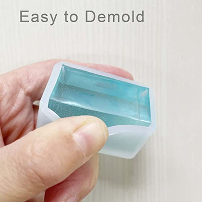 11Pcs Cube Molds for Resin Hexahedron Crystal Polyhedral Mold Square Rectangular Molds Silicone Cube Casting Molds for Insect Plant Specimen Candle Wax, Soap Display Tray Molds Kit 11 Sizes