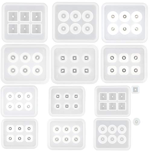 Resin Jewelry Mold Set with Geometric Beads & Arrowhead Pendants – 24 Silicone Cavities for UV Epoxy Resin, Clay, Soap, Candle, Necklace & Charm Making