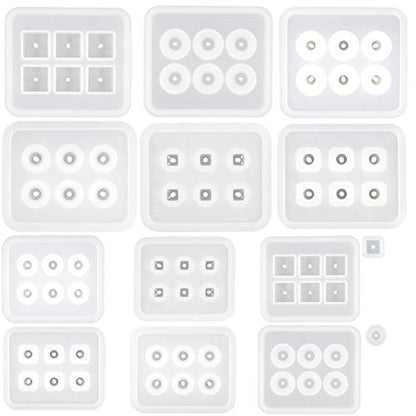 Resin Jewelry Mold Set with Geometric Beads & Arrowhead Pendants – 24 Silicone Cavities for UV Epoxy Resin, Clay, Soap, Candle, Necklace & Charm Making