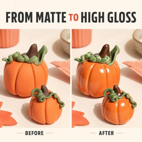 Clay Glaze, Air Dry & Polymer Clay Glaze Sealer Waterproof, Non-Toxic & Anti-Cracking, High Gloss Varnish for Air Dry Clay, Polymer Clay, Oven Baked Clay, Pottery Clay, Modeling Clay, Ceramic Clay