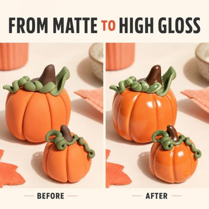 Clay Glaze, Air Dry & Polymer Clay Glaze Sealer Waterproof, Non-Toxic & Anti-Cracking, High Gloss Varnish for Air Dry Clay, Polymer Clay, Oven Baked Clay, Pottery Clay, Modeling Clay, Ceramic Clay