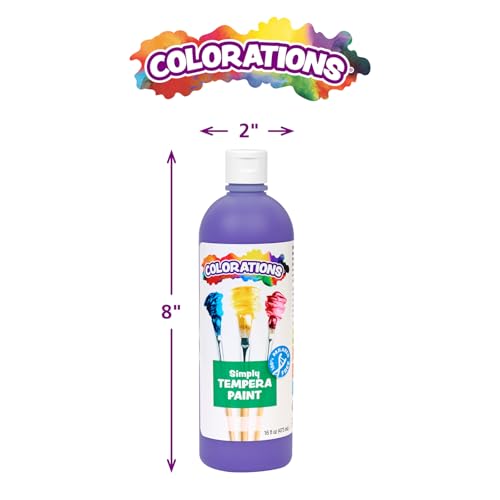 Colorations Paraben-Free Tempera Paint for Kids - Violet, 16 Ounce Bottle, Non-Toxic and Made in The USA - color: Violet