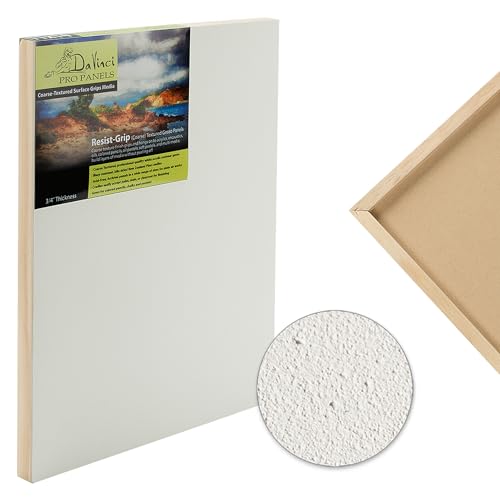 Da Vinci Pro Resist-Grip Coarse Textured Gesso Board, 6 Multi-Size Squares, 3/4" Depth Art Boards for Painting, White Acrylic Polymer with Quartz Sand, Warp-Resistant Cradled and Sealed MDF Panel