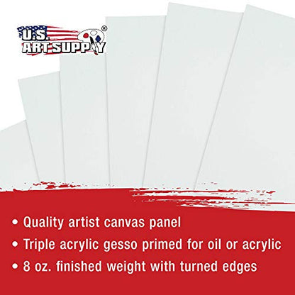 U.S. Art Supply 5 X 7 Inch Art Canvas Board Panels 12 Pack - 8 Ounce Heavyweight Cotton Acid Free Canvases for Painting Acrylics and Watercolor (1 Case of 12 Single Canvas Painting Panels) - size: 5" x 7"