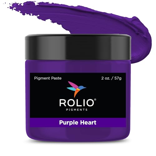 Rolio Purple Heart Pigment Paste for Epoxy Resin – 2oz Jar – Opaque Purple Epoxy Colorant, Resin Dye Paste, High-Intensity Pigment Paste for Art, Jewelry, Crafts, Tumblers & DIY Projects - color: Purple Heart