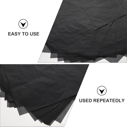 Zerodeko Graphite Carbon Paper Transfer Sheets 25pcs 23x33cm Black Single-Sided Tracing Paper for Drawing Art Crafts