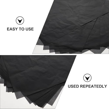 Zerodeko Graphite Carbon Paper Transfer Sheets 25pcs 23x33cm Black Single-Sided Tracing Paper for Drawing Art Crafts