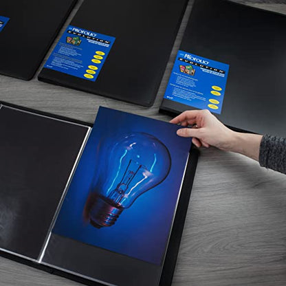 Itoya EV1212 Presentation/Display Book,11 in.x17 in.,Clear Top/Black Paper - size: 11 x 17 inches