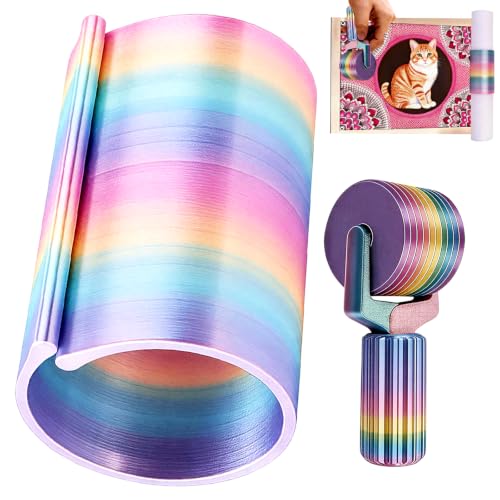 2 Pcs Colorful Diamond Art Canvas Roll Holder and Diamond Art Roller Set, Adjustable Stands with Smooth Rolling for Various Canvas Sizes, Essential Tool for Diamond Art Crafting