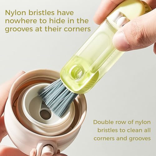 3PCS Cup Lid Cleaning Brush, 3 in 1 Cup Lid Gap Cleaning Brush Set, Bottle Cleaning Brush for Tight Spaces Multifunctional Portable Cup Lid Cleaner Home Kitchen Cleaning Tools (Crocodile) - color: Crocodile