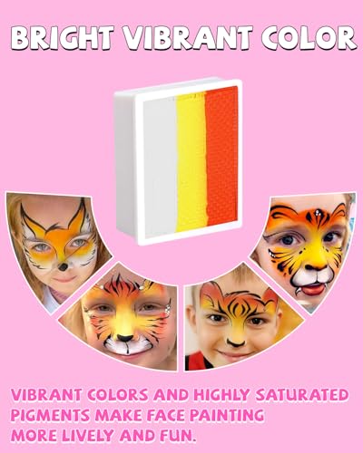 Anka Bella Professional Face Painting Kit for Kids,12X10gm Water Based Split Cake Face Paint with Stencil & Brushes,Hypoallergenic & Non-Toxic,Gift for Birthday Parties/Halloween/Carnival - color: Rainbow Falls set