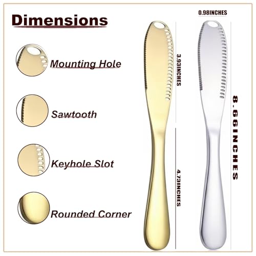Stainless Steel Butter Knife, Food-Grade Material, Silver/Gold Finish. | Cheese knife is suitable for bread, jam, and cream, specifically for breakfast.