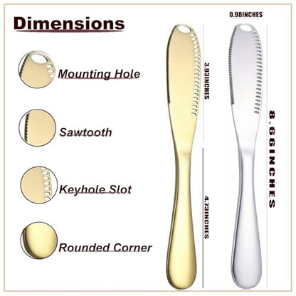 Stainless Steel Butter Knife, Food-Grade Material, Silver/Gold Finish. | Cheese knife is suitable for bread, jam, and cream, specifically for breakfast.