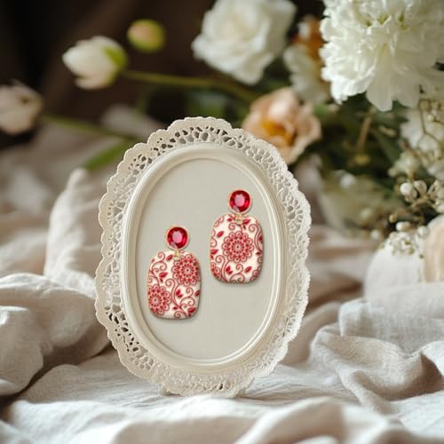 CHGCRAFT Flowers Leaves Vines Retro Clay Texture Mat Polymer Clay Molds DIY Clay Texture Tools for Clay Pottery Earring Jewelry Making Stamp Engraving Machines, Flower, 3.9x2.6x0.1inch - style: Flowers