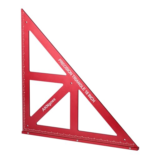 Precision Triangle Square 18inch, Metric & Imperial Scale Framing Square for Precise 90 and 45-Degree Measurement, Aluminum Alloy Architect Ruler for Carpenter - style: 18 inch