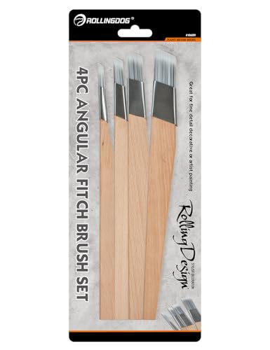 ROLLINGDOG Trim Paint Brush - Detail Trim Brush, Cutting in Brush for Detailed Work & Edging, Pack of 4