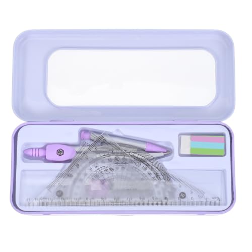 GALPADA Student Math Geometry Set Compass, Protractor, and Triangle Ruler, Convenient and Practical Plastic and Metal Tools for School Supplies and Math Projects,