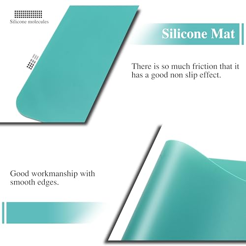Silicone Mats, 2Pcs 15.7"x 11.8"x 0.03" Green Silicone Table Mat, Silicone Placemats for Baking, Kitchen Counter, Jewelry - color: Green, size: 15.7"x 11.8"