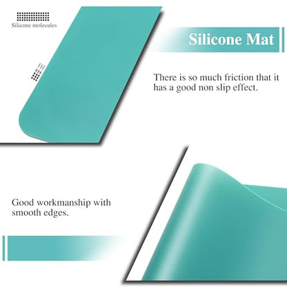 Silicone Mats, 2Pcs 15.7"x 11.8"x 0.03" Green Silicone Table Mat, Silicone Placemats for Baking, Kitchen Counter, Jewelry - color: Green, size: 15.7"x 11.8"