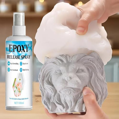 Resin Mold Release Spray,100ml Fast-Drying Smooth Removal,Professional Wax Demolding Spray - for Candle Wax Plaster DIY Crafts Art Projects Casting