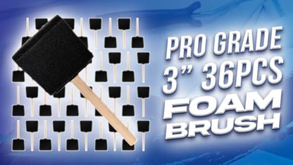 Pro Grade - Foam Brushes - 3 Inch - 36 Piece Poly Foam Brush Set - size: 3" 36 Ea