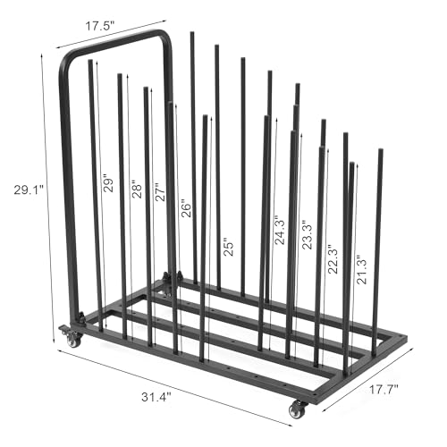 Mobile Art Canvas Storage Rack on Wheels, Adjustable Metal Framed Artwork Drying Holder, Large Vertical Picture Frame Display Stand for Painting Boards, Framed Picture, Shipping Box (Black) - color: Black