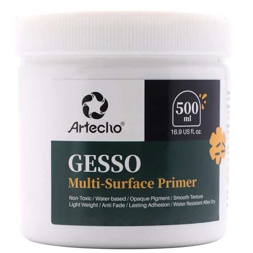 Artecho White Gesso 16.9oz / 500ml | Gesso Primer, For Acrylic Painting - color: white, size: 16.9 Fl Oz (Pack of 1)