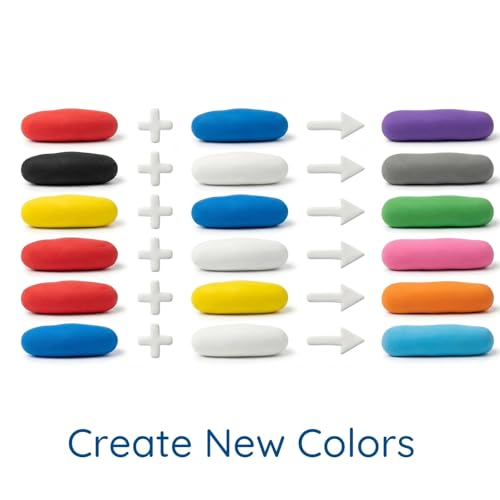 Primary Colors Ultralight Slime and Foam Modeling Clay, Air Dry, School Arts & Crafts Projects - 5 Count (1.1lb/500g)