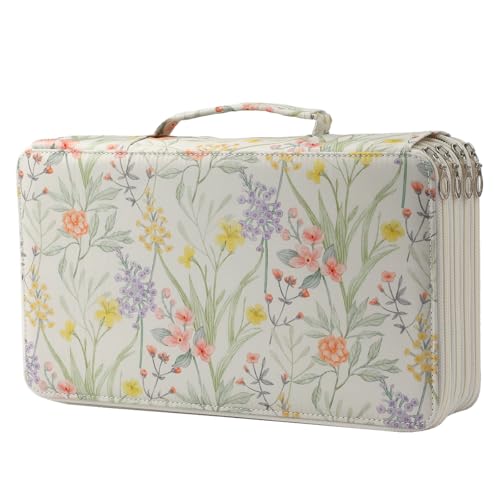 Colored Pencil Case - 300 Slots Pencil Holder with Zipper Closure Twill Fabric Large Capacity Pencil Case for Watercolor Pens or Markers, Pencil Case Organizer for Artist - color: White, size: 300