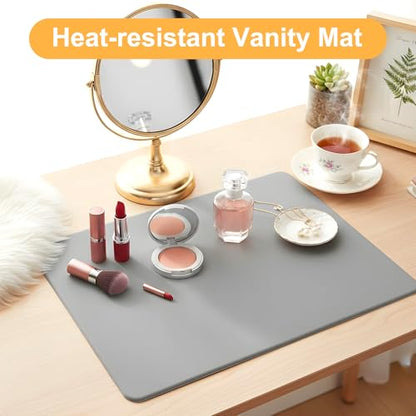 2pcs Silicone Mat for Crafts, 9.45 X 7.87 In Silicone Mat for Kitchen Counter, Heat Resistant Non-Slip Counter top Protector, Placemat, Baking (Dark Gray)