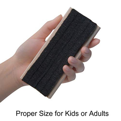 Uncle Paul Pine Wood Felt Campus Style Eraser - 2 PCS Cleaner Duster for Blackboard Whiteboard Chalk Eraser Office School Supply Engravable DIY Gift - color: 2 X Pine Wood Chalk Eraser, size: 2 Count (Pack of 1)