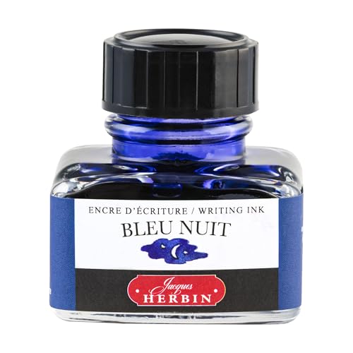 Herbin Fountain Pen Ink 30Ml Bleu Nuit - color: Night Blue, size: 1 fl oz