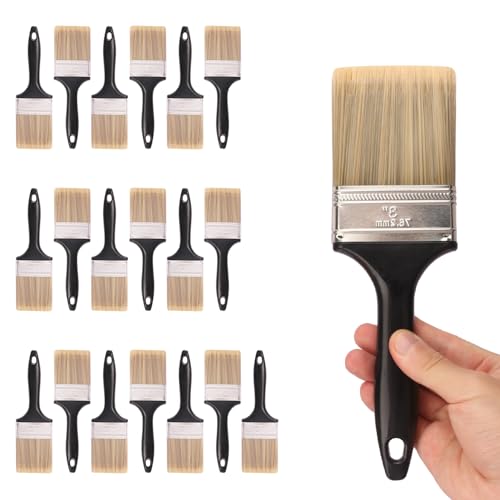 20 Pack 3 Inch Flat Paint Brushes, A Professional Range of Wall Paint Brushes for Your Home or DIY Paint,Furniture,Deck,and Wall Trim KUKLIPJIM - size: 20 Pack 3 Inch