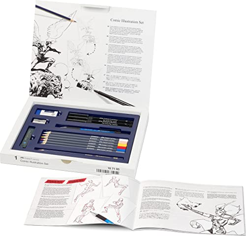 Faber-Castell Comic Illustration Set - The Famazings Superhero Comic Book Drawing Kit - Draw with Pitt Artist Pens & Goldfaber Coloring Pencils