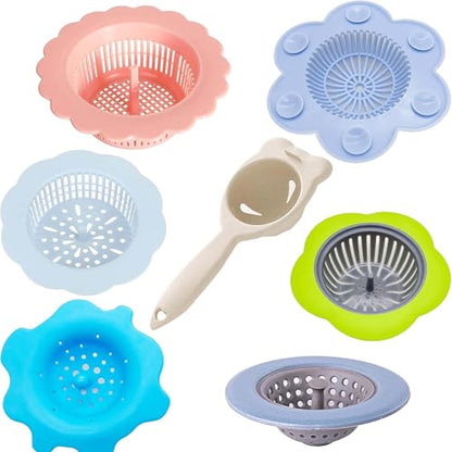 Allazone 7 PCS Acrylic Pouring Strainers Set, Plastic Silicone Paint Pouring Strainers, Flower Acrylic Paint Strainers, Painting Pouring Supplies and Creating Unique Patterns and Designs - color: 5
